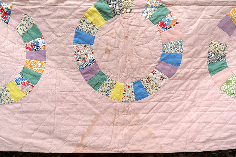 Antique Single Wedding Ring Quilt