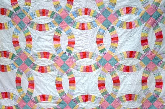 Vintage Double Wedding Ring Quilt