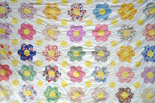 Vintage Grandmothers Garden Quilt Top