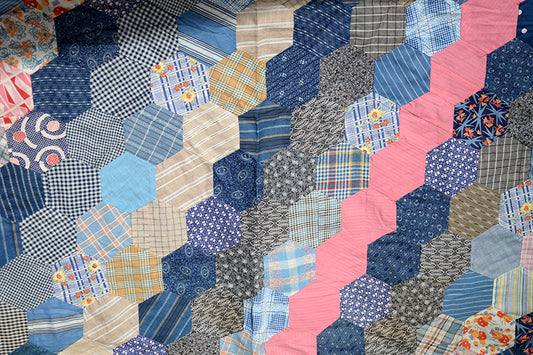 Antique Hexagon Quilt Top