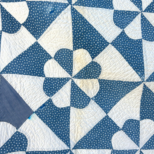 Antique Blue Flower Quilt