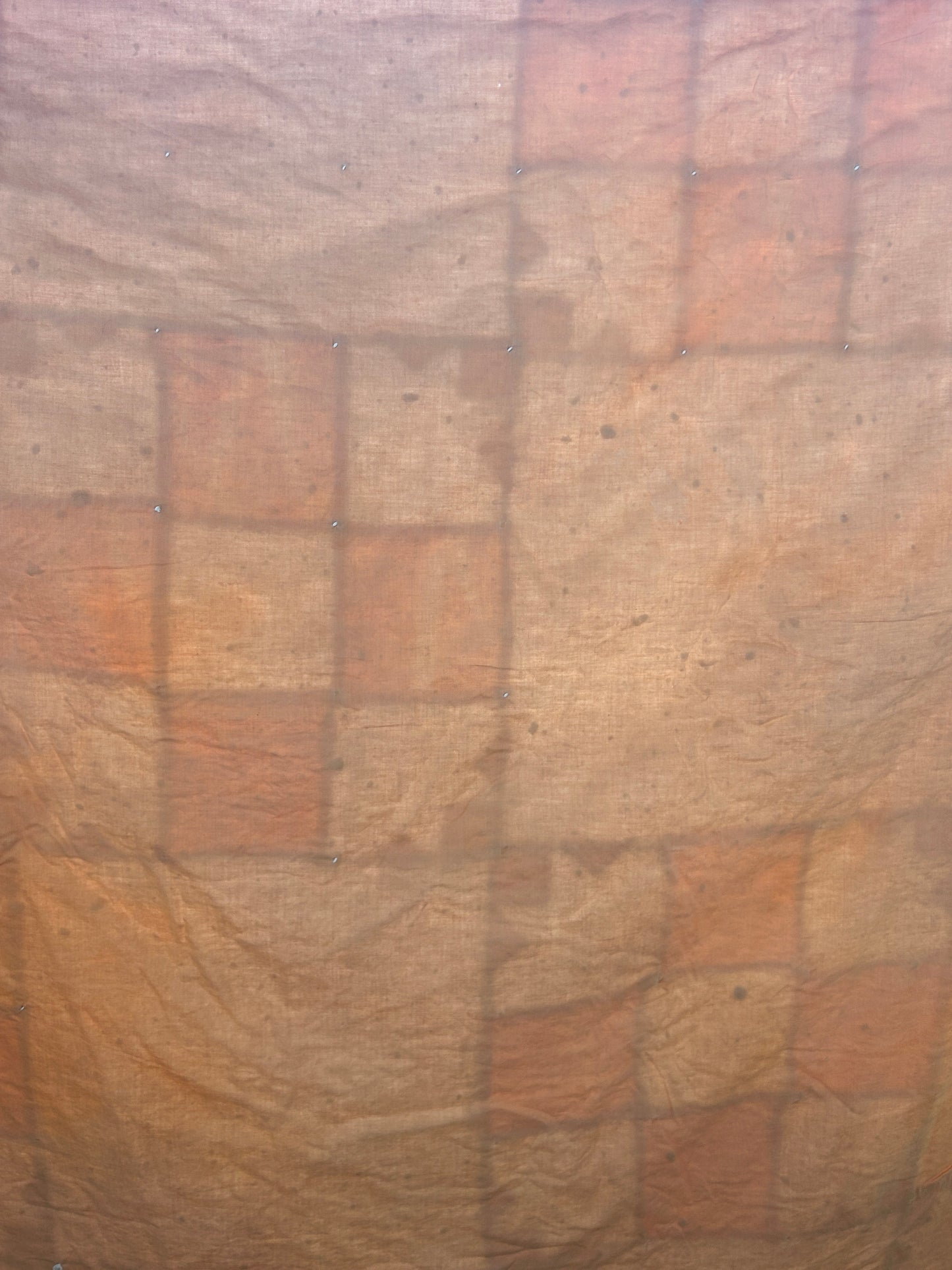 Vintage Orange Nine Patch Quilt - Cutter!
