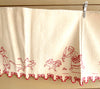 Antique Red Work Shelf Liner / Geese and Chickens