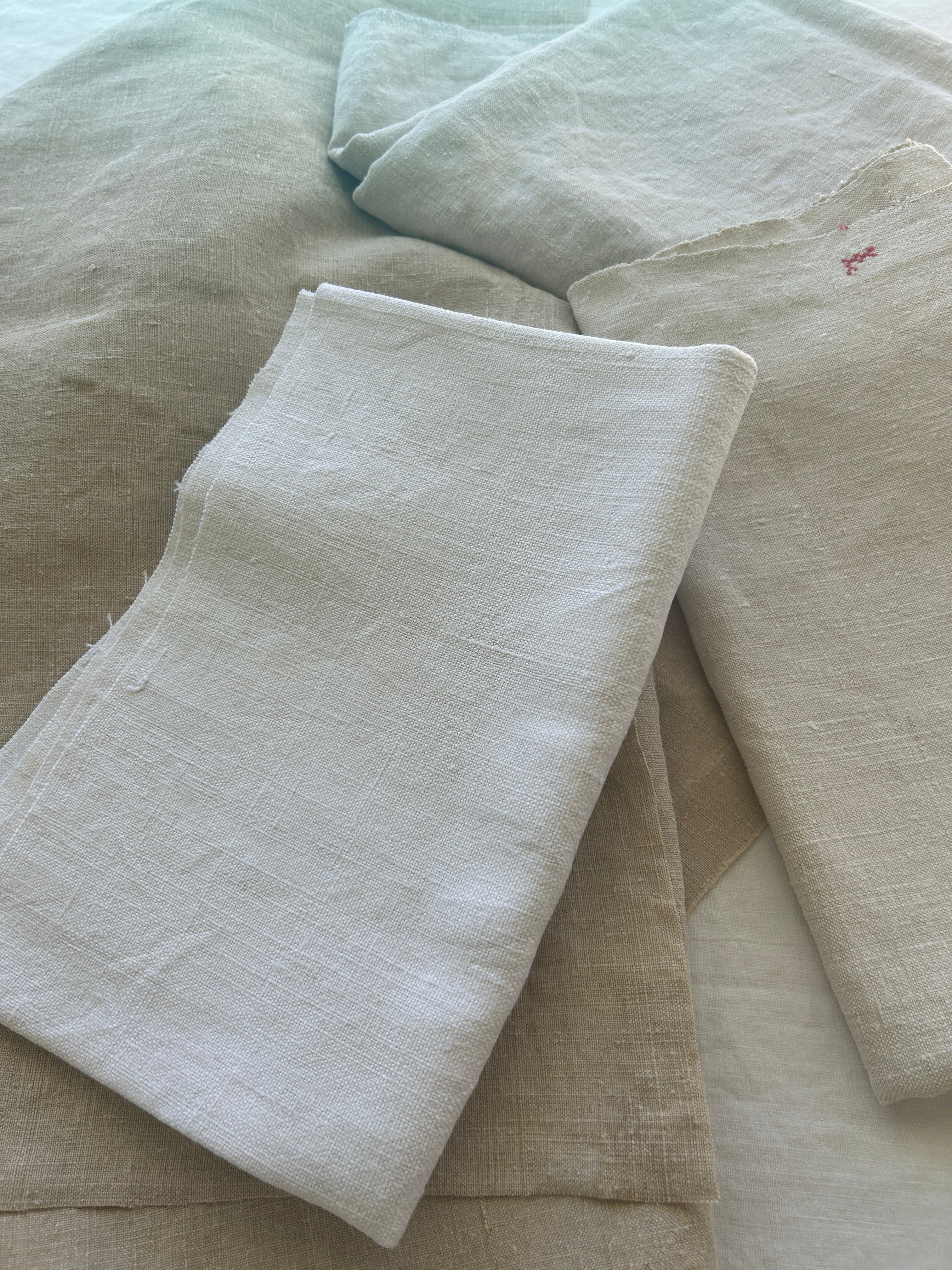 Antique Linen Piece and Scraps