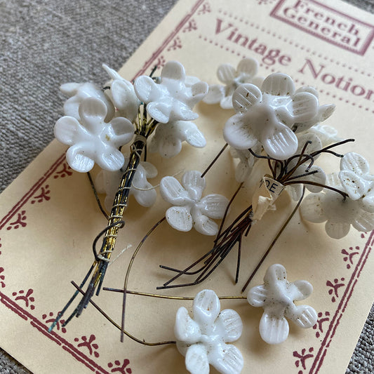Vintage White Glass Flowers