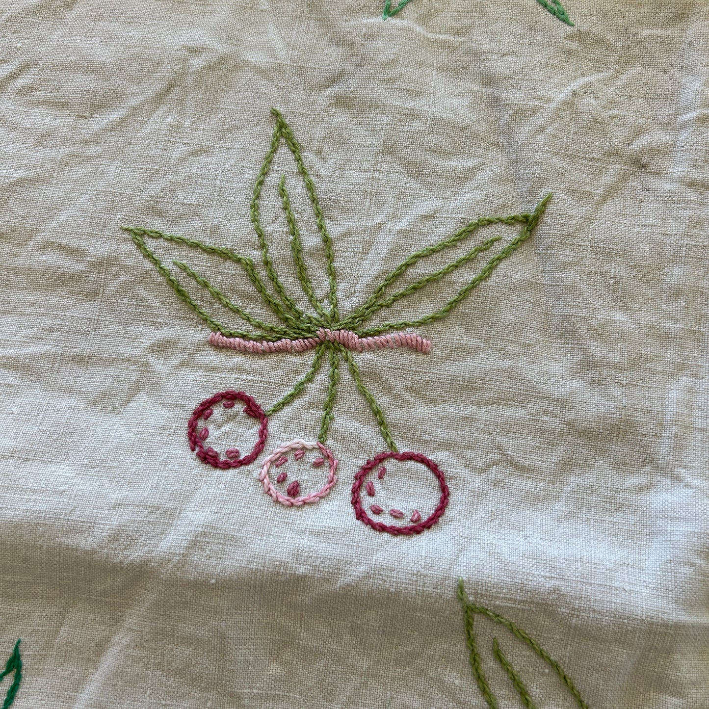 Vintage French Cherry Tablecloth