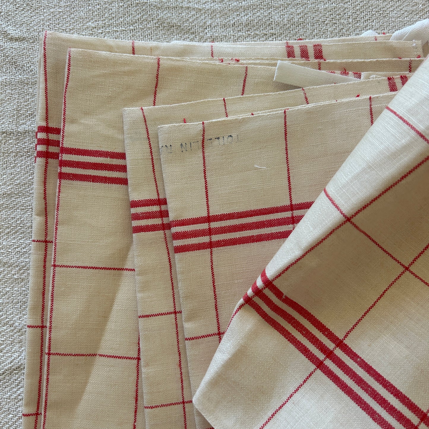Vintage Unused Linen Torchons - Set of 2