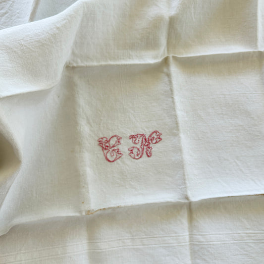 Early French Household Cloth / CN Monogram / Set of 8