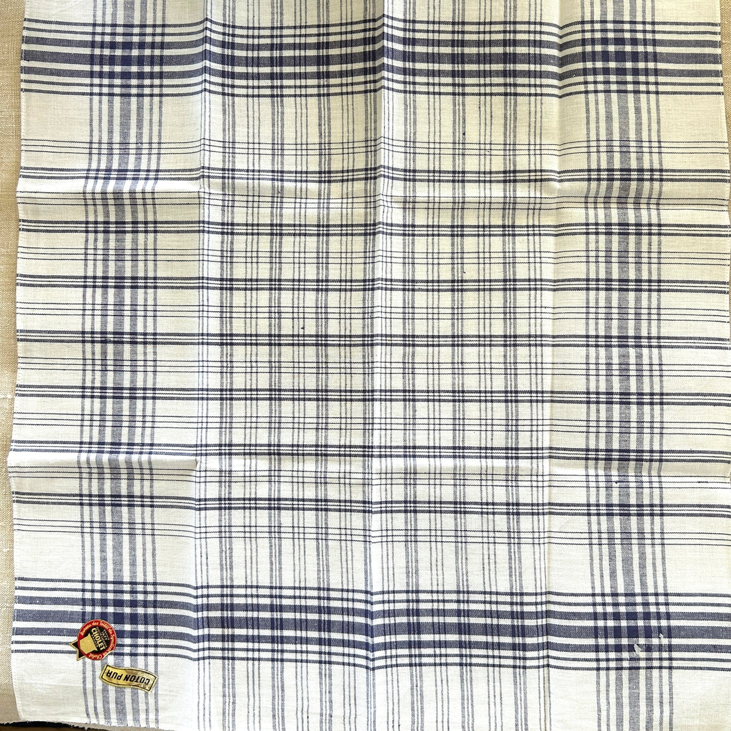 Vintage Blue Checkered and Striped Handkerchiefs
