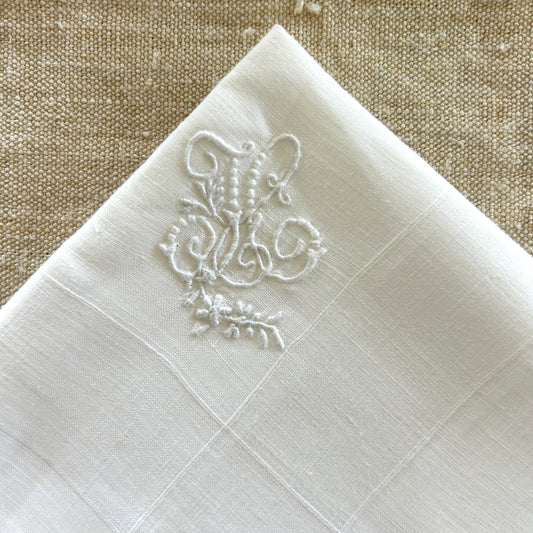 Early Linen Handkerchiefs / JC Monogram?