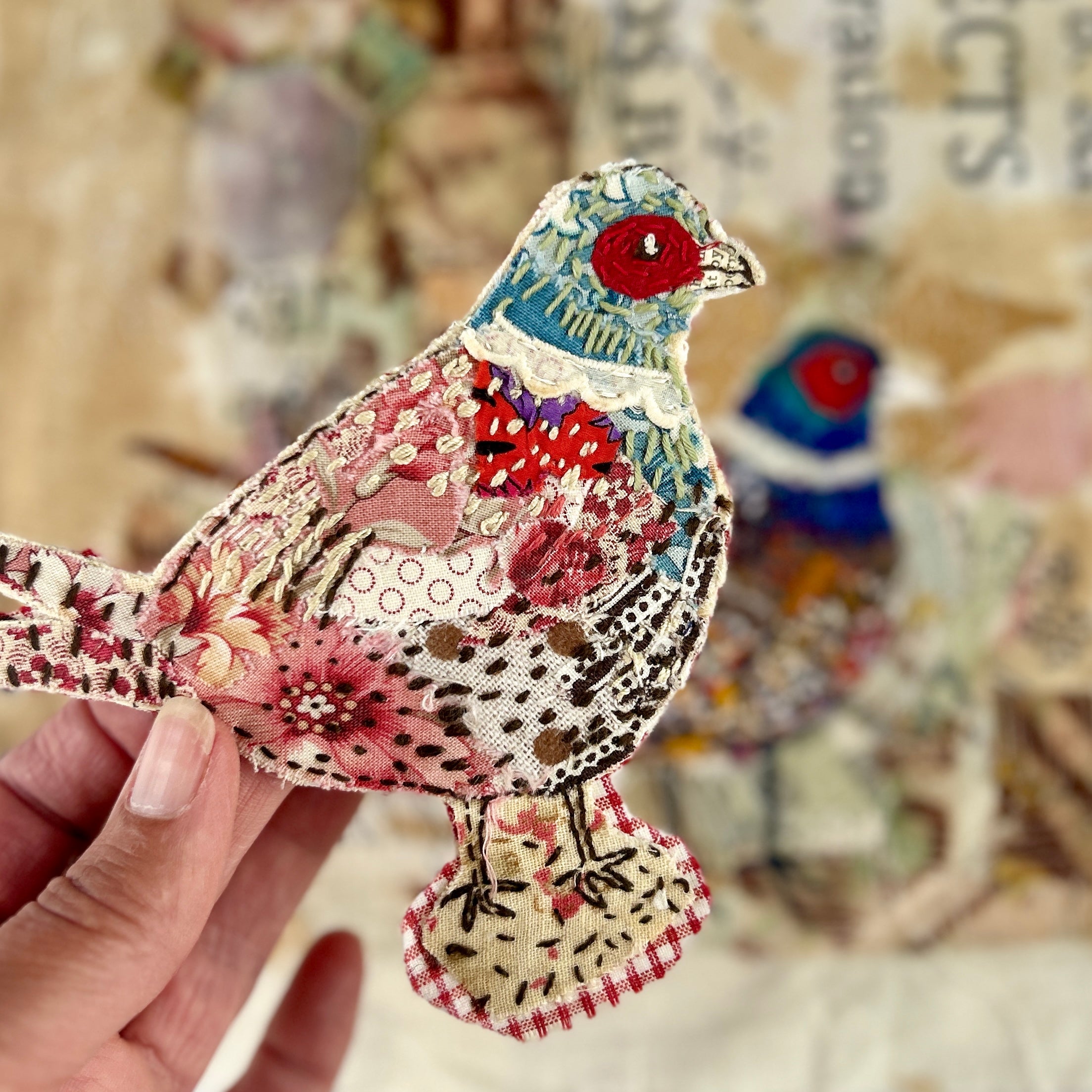 Feathers and Fragments: A Slow-Stitching Workshop with Suzette Smart / Saturday, November 1st / 9 - 12pm PT / Zoom Workshop