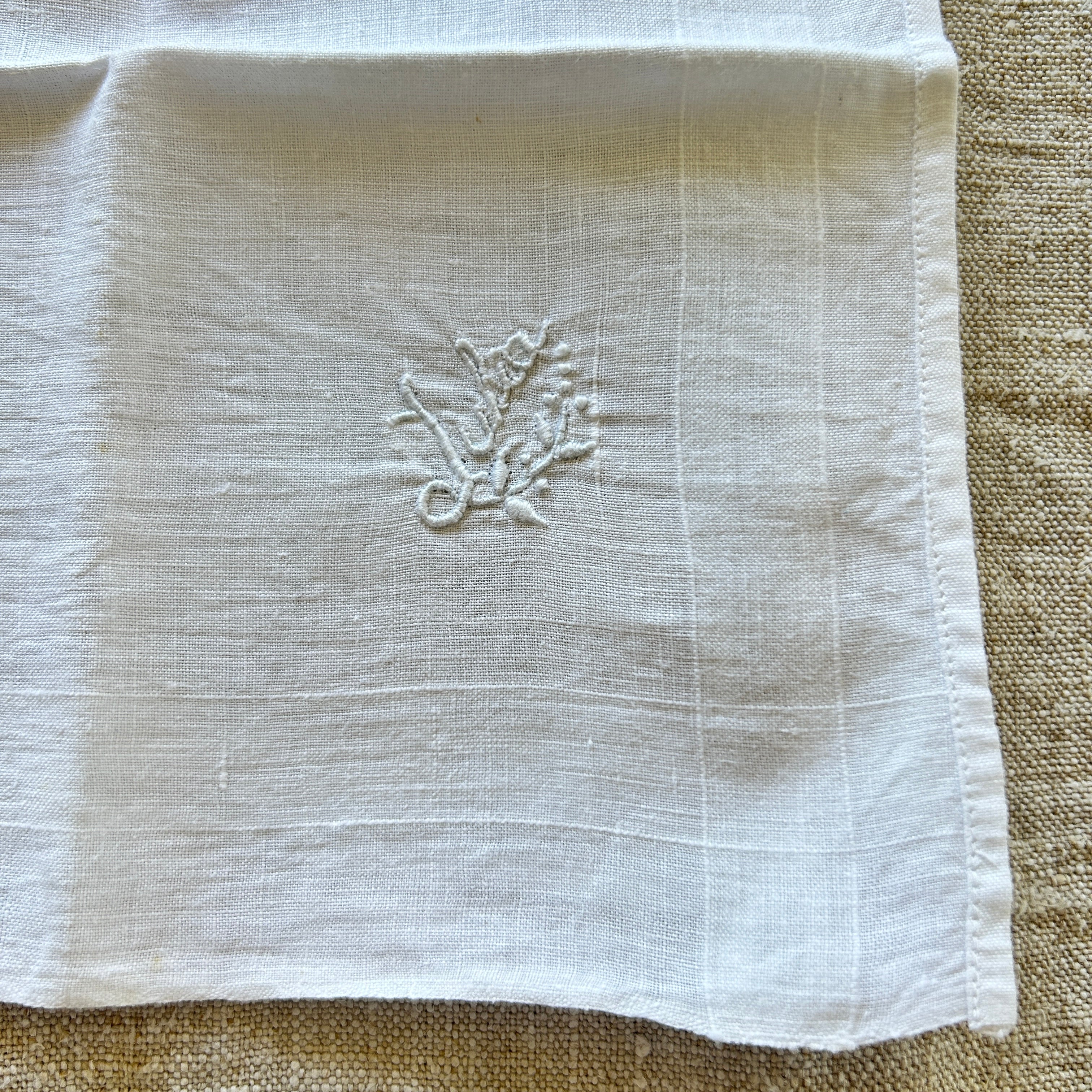 Vintage Linen Handkerchiefs / Set of Two / Julia