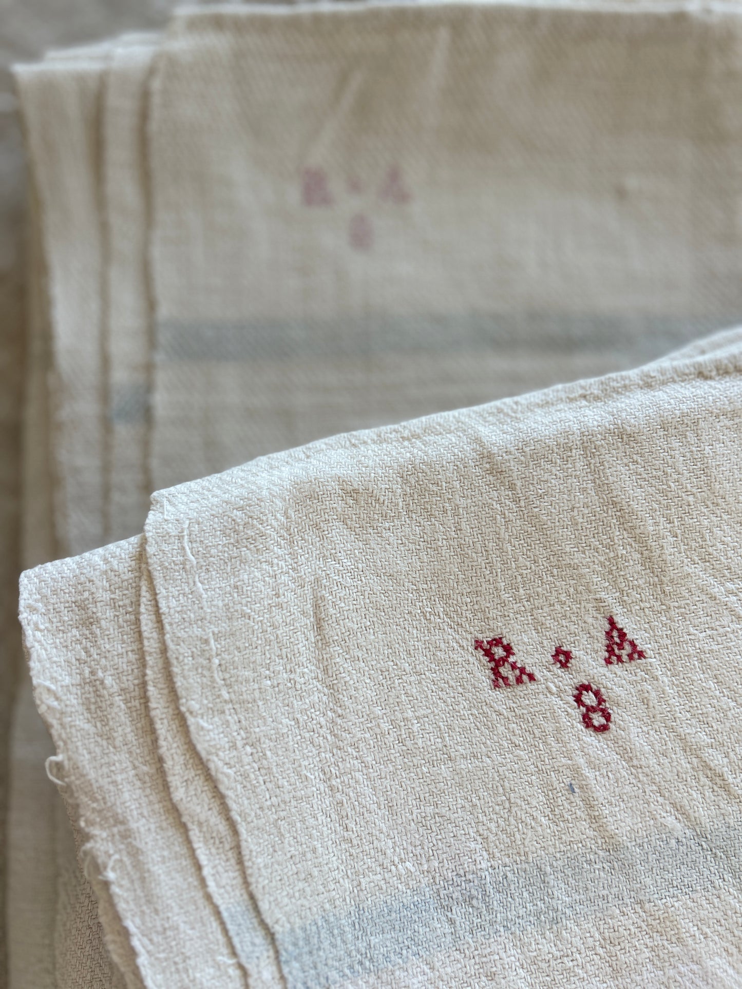 Hemp Tablecovers / Set of Two / RA 8 Monogram