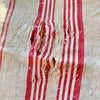 Antique French Linen Ticking Panel - Red and Natural