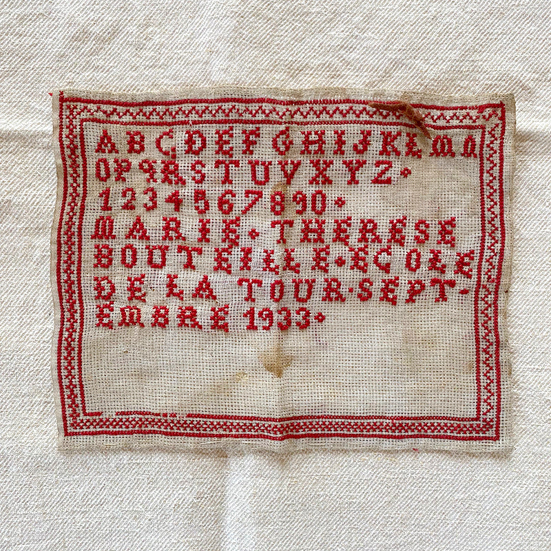 Vintage Redwork Sampler C