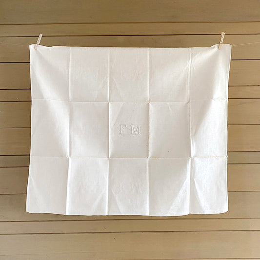 Linen Damask Napkin Set of Four - FM Monogram