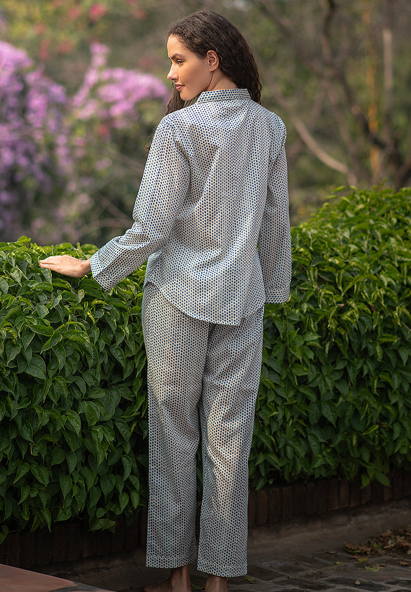 L'Esprit de Provence Pajamas - Blue Laurel Dotty