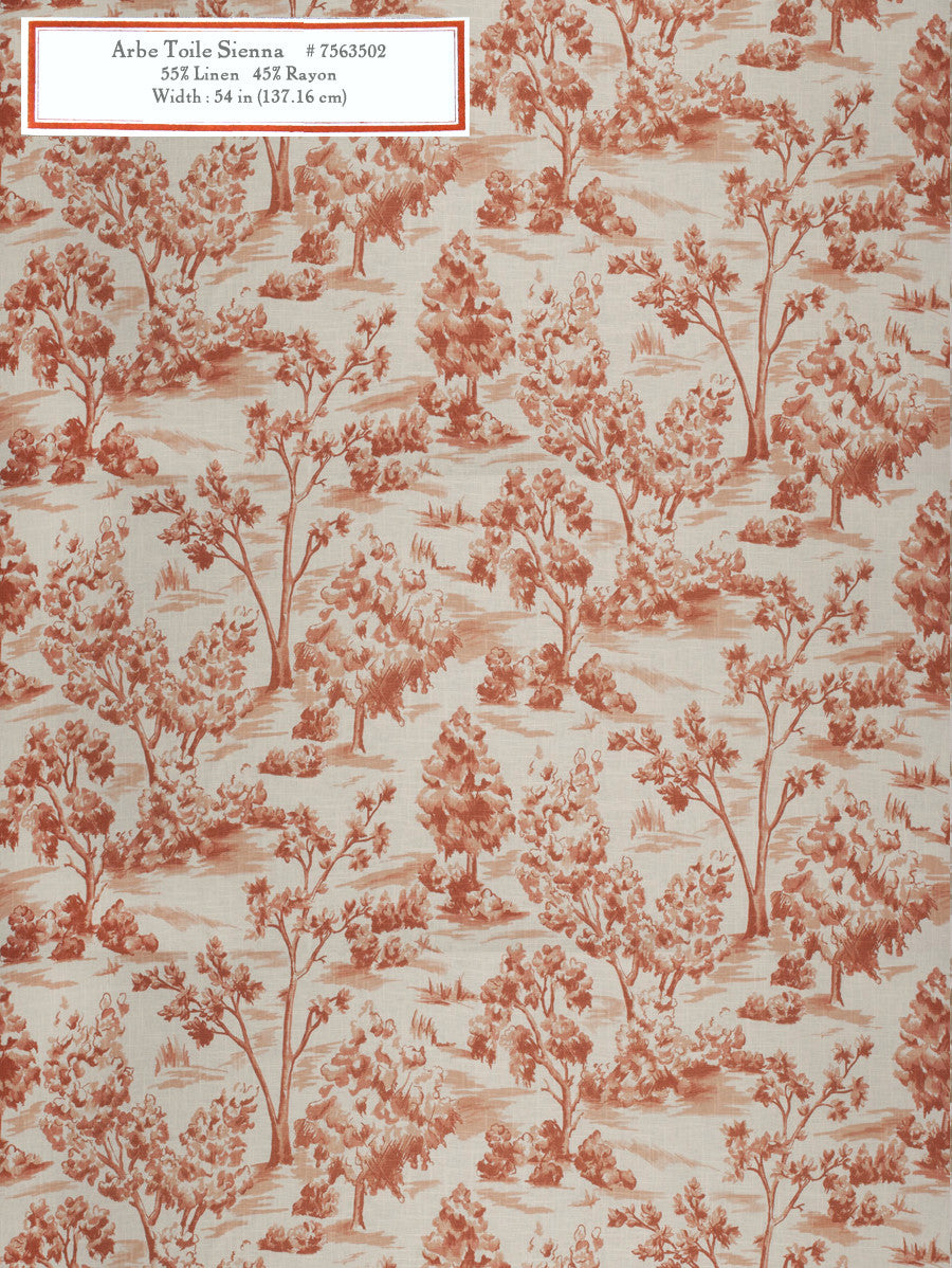 Home Decorative Fabric - Arbe Toile Sienna