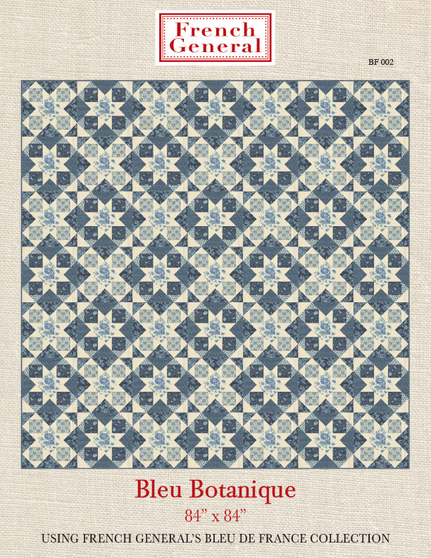 Bleu De France Quilt Pattern - Bleu Botanique