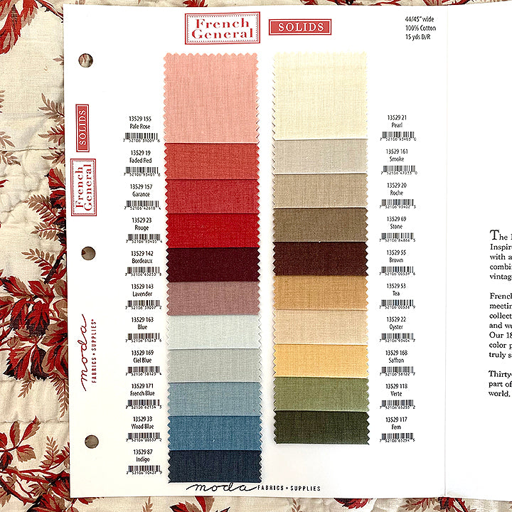 French General Solids - Color Card