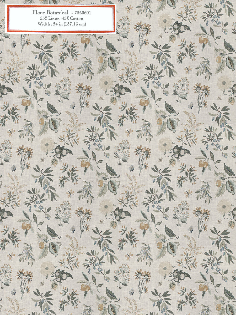 Home Decorative Fabric - Fleur Botanical La Mer