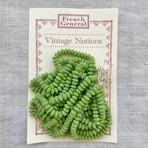Vintage Glass Flower Beads - Apple Green