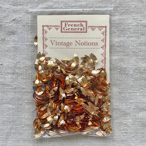 Vintage French Sequins - Gold Curved