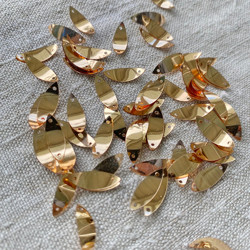 Vintage French Sequins - Gold Curved