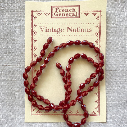 Vintage Glass Beads - Dark Cranberry