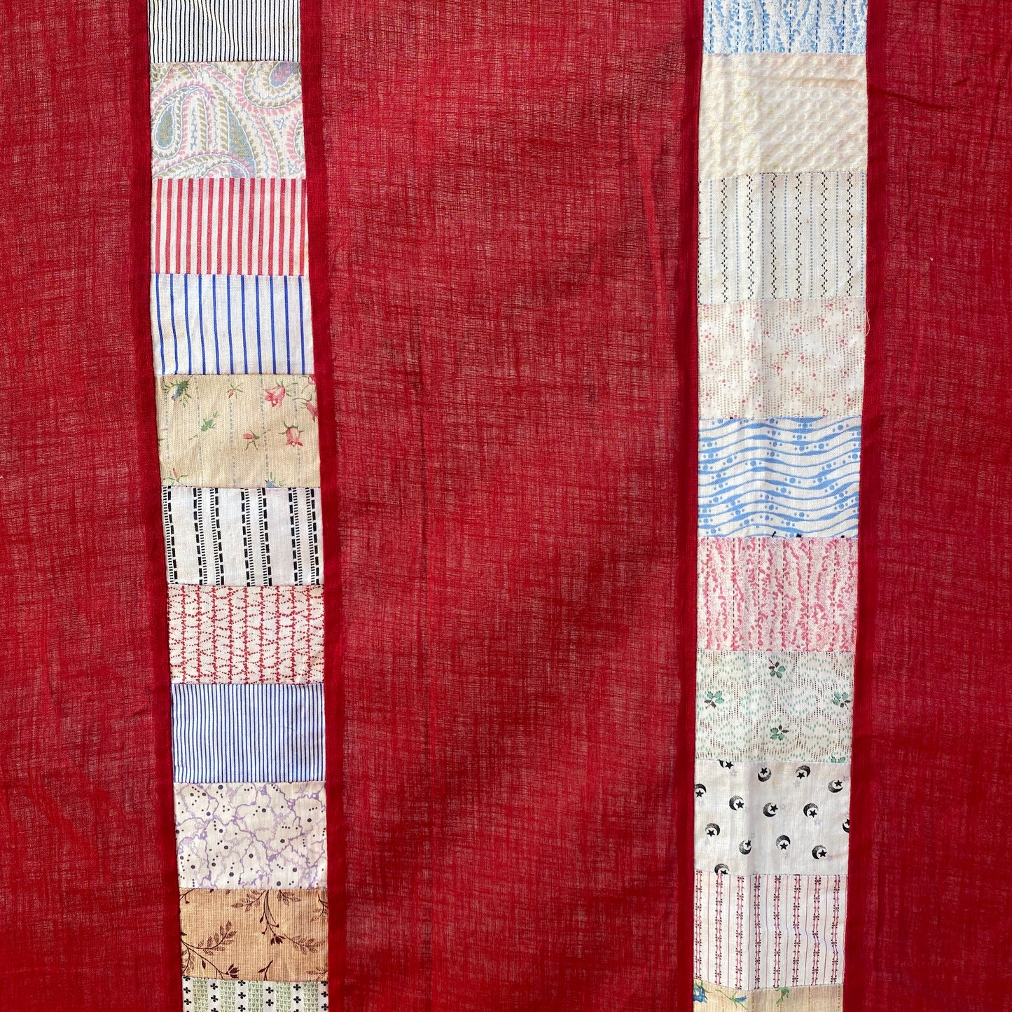 Antique Scrappy Strippy Bars Quilt Top