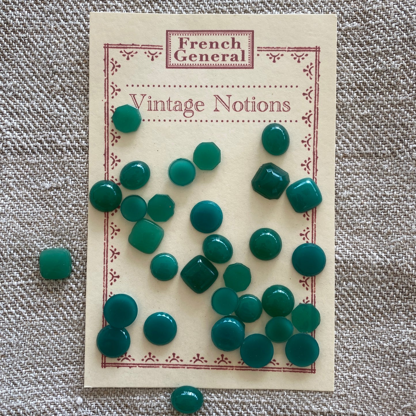 Glass Cabachons - Green Jade