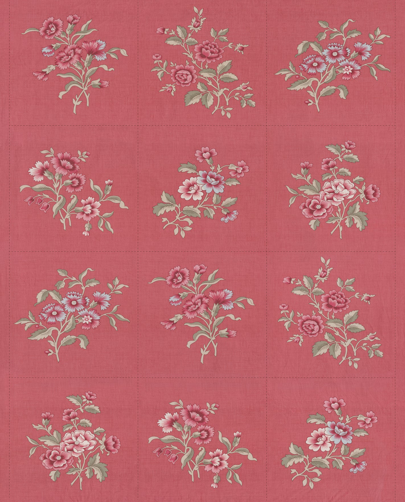 Antoinette Panel Faded Red 13958 15