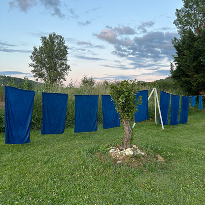 Woad Dyed Antique Linen