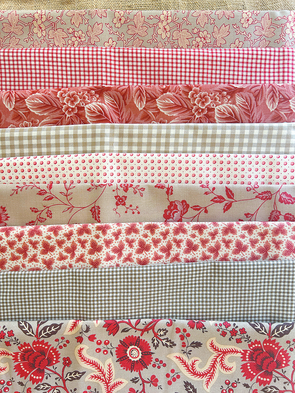 Charming Red and Coral Fabric Bundles