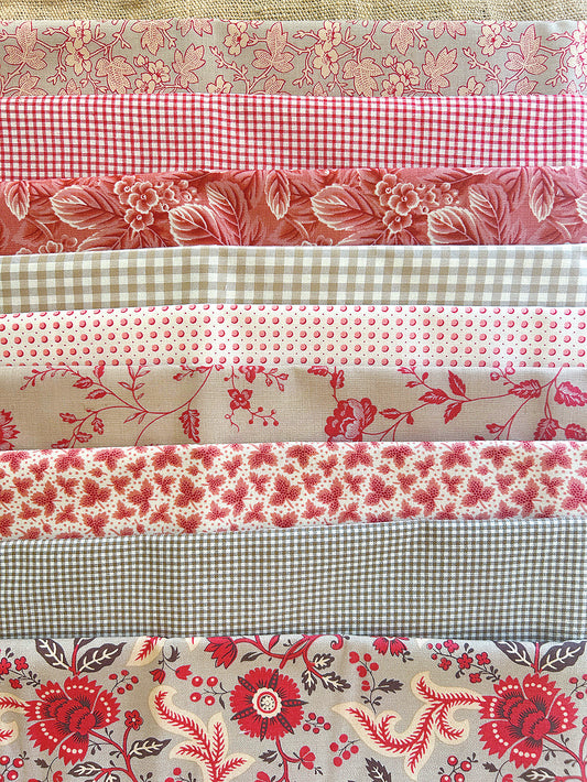 Charming Red and Coral Fabric Bundles