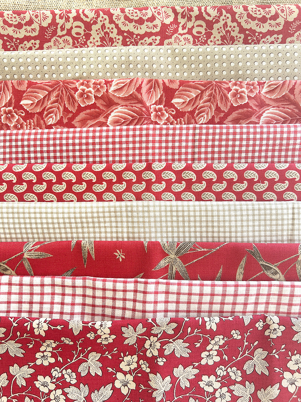 Charming Red and Coral Fabric Bundles