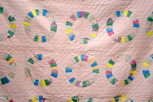 Antique Single Wedding Ring Quilt