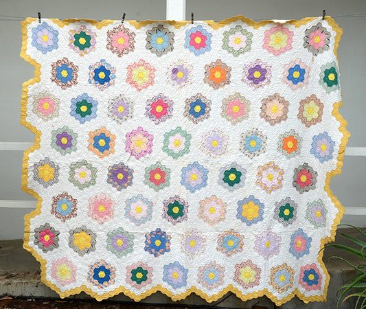 Antique Grandmother's Flower Garden Quilt