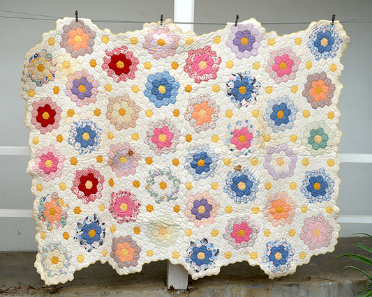 Antique Grandmother's Flower Quilt