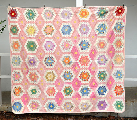Antique Grandmother's Garden Quilt