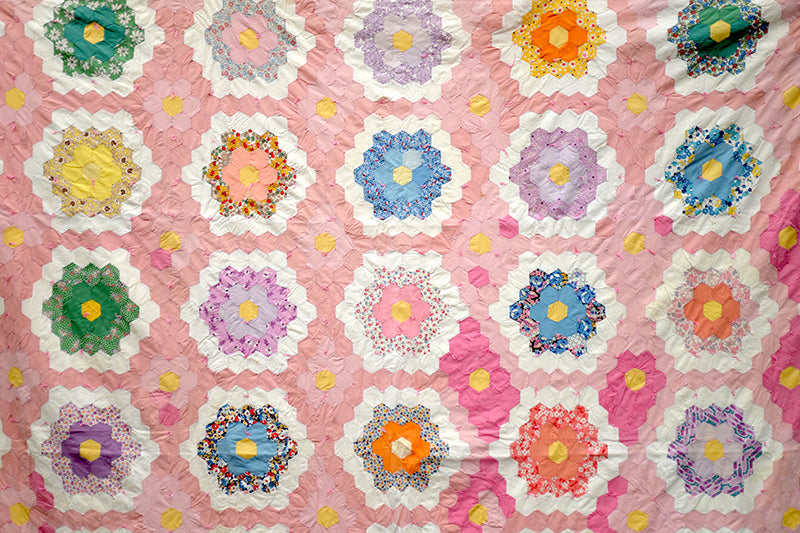 Antique Grandmother's Garden Quilt