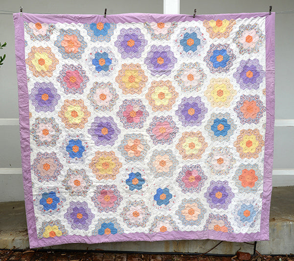 Antique Grandmother's Flower Quilt