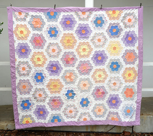 Antique Grandmother's Flower Quilt