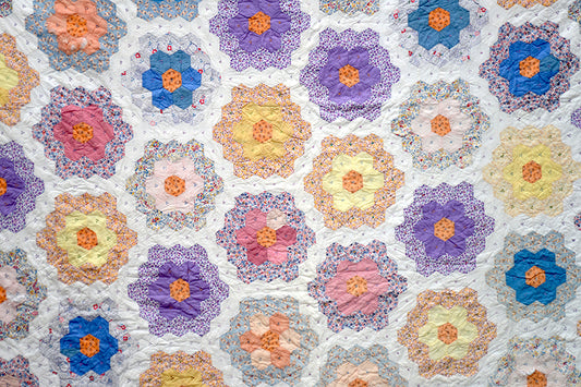 Antique Grandmother's Flower Quilt