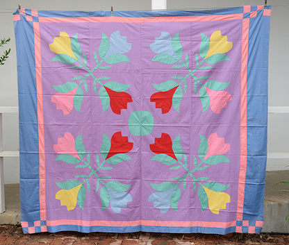 Antique Tulip Quilt Top