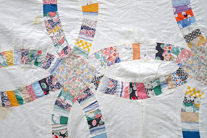 Antique Double Wedding Ring Quilt Top