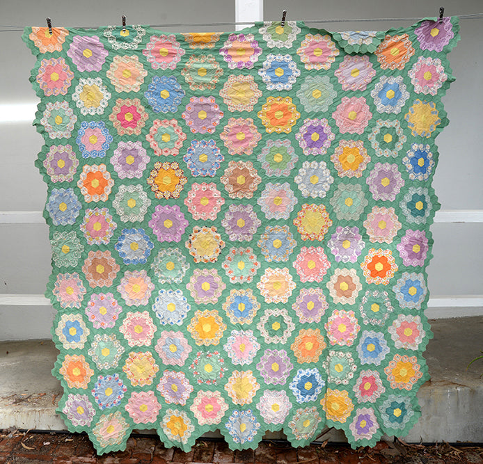 Antique Grandmothers Garden Quilt Top