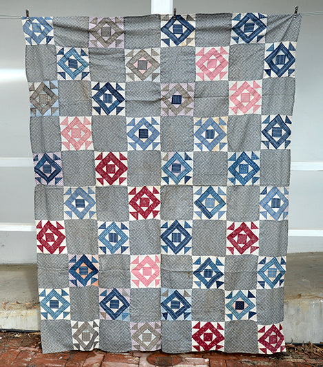 Antique Churn Dash Quilt Top