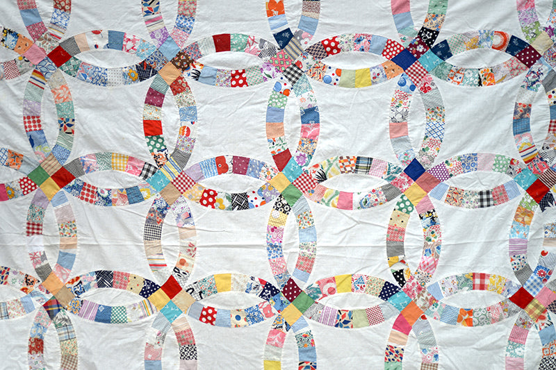 Antique Double Wedding Ring Quilt Top