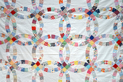 Antique Double Wedding Ring Quilt Top
